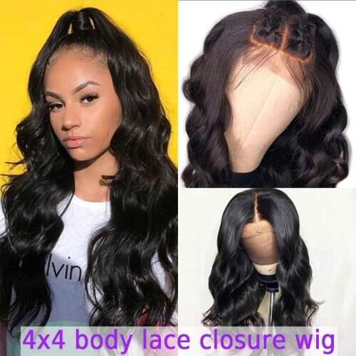 13x4 HD Lace Front Human Hair Wig For Women Pre Plucked 4x4 Body Wave Lace Closure Wig Long Malaysian Body Wave Lace Frontal Wig
