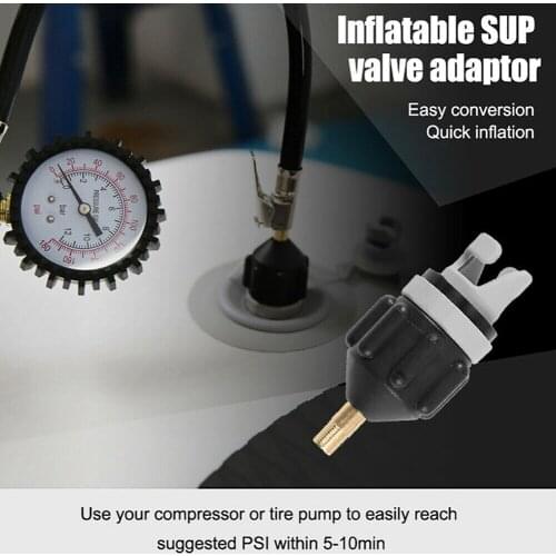 1PC Black Copper&rubber Sup Pump Air Valve Adapter For Stand Up Paddle Board Inflatable Kayak Canoe Boat Accessories