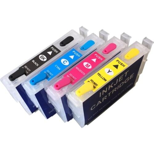 4PCS 4 color 15ML per color t1281 t1282 t1283 Ink Cartridge Refillable FOR EPSON SX420W SX130 SX440W S22 SX125 SX235W printer