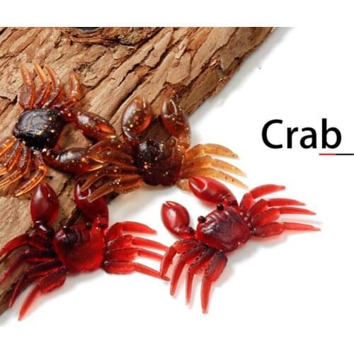 5Pcs Artificial Small Crab Fishing Lure 7.8g 8cm 3D Eyes Simulation Soft Crabs Spoon Jig Silicone Jigging Baits Tackle