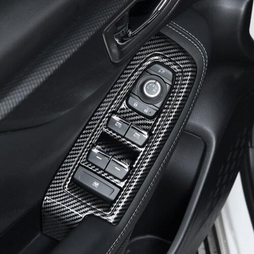 QHCP Window Lift Button Frame Car Steering Wheel Sequins Gear Shift Covers Gear Panel Air Vent Stickers For Subaru Forester 2019