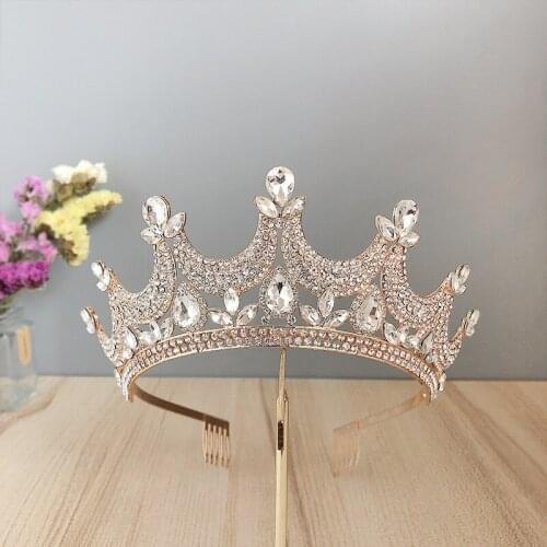 Wedding Crown Hair Accessories Bridal Headdress Female Baroque Rhinestone Crystal Headdress Bridal Party Crown Wedding Hair Acce