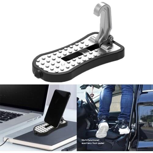 Universal Folding Car Door Step Latch Hook Step Mini Auxiliary Foot Pedal Aluminium Alloy Safety Hammer For Jeep Car Accessories