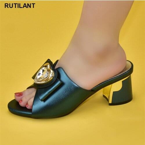 Womens wedding shoes African womens shoes decorated with rhinestones Italian womens high-quality African wedding shoes