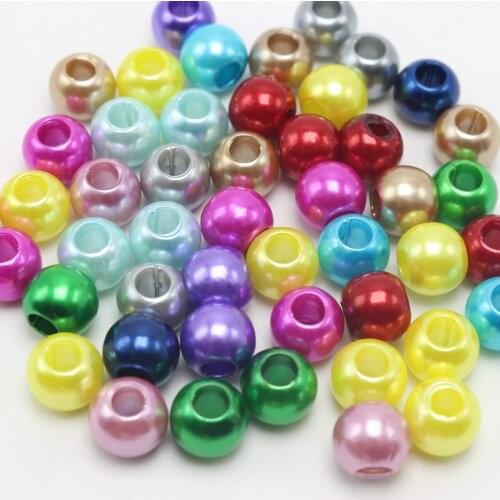 100 Matte Black Acrylic Pearl Round Beads Imitation Pearl 12mm(3/8")