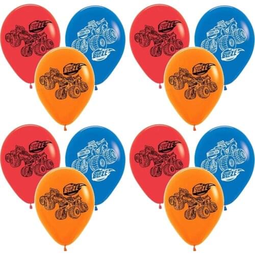 12pcs/lot Blaze Monster Latex Balloons SUV Car Ballons Machines Racing Race Cars Boys Birthday Party Decorations Toy 12inch Ball