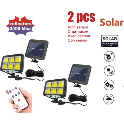 2pcs seperable 120 LED Solar Light PIR Motion Sensor Detection Wall Lamp Energy-saving Solar Lamp Waterproof Outdoor Indoor Ligh