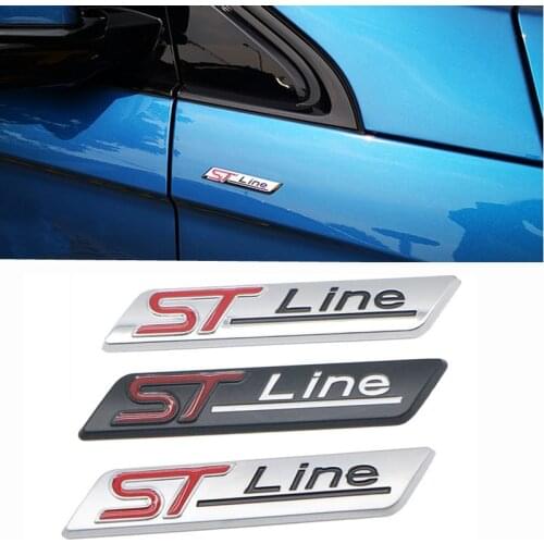 3D Metal Car Sticker ST Line Emblem Badge Decals for Ford Ranger F-150 Focus STLine Mondeo Escape EcoBoost Explorer Styling