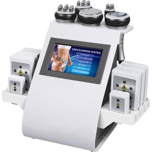 New Design 40k Ultrasonic liposuction Cavitation 8 Pads lipo Laser Slimming Machine Vacuum Skin Care Salon Spa