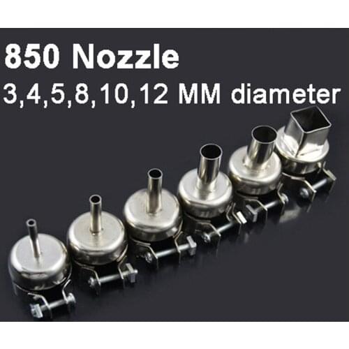 6 Sizes Hot Air Soldering Station Nozzle 3mm 4mm 5mm 8mm 10mm 12mm Hot Air Nozzle 850 Hot Air Gun Nozzle Free Shipping