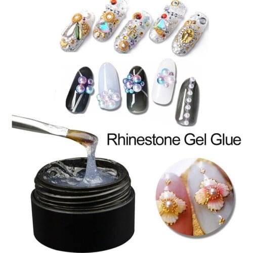 8ml Super Sticky Glitter Glue UV Gel Nail Art Rhinestones Gem Jewelry Decoration Accessory Super Sticky Adhesive Nail Gel