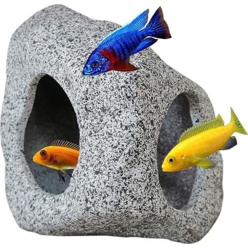 Fish Tank Aquarium Decoration Rock Fish Tank House Home Accessories Decor Cave For Fish Hideout Landscaping Supplies