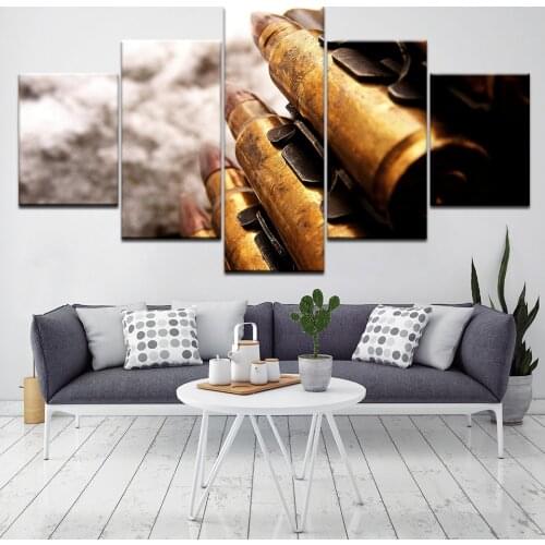 Army bullet 5 Piece HD Wallpapers Art Canvas Print modern Poster Modular art painting for Living Room Home Decor