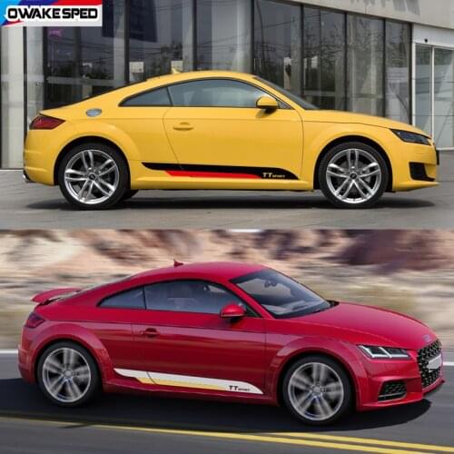 Car Sticker Sport Door Side Skirt Stripes For Audi TT TTS TTRS Roadster Coupe 2008-2018 Exterior Accessories Auto Body Decals