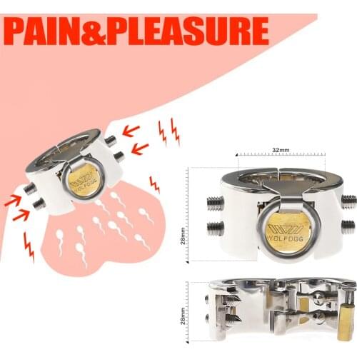 Painful CBT Testis Scrotum Torture Pendant Lockble Ball Weight Stretcher Chastity Training Cock Penis Ring BDSM Male Sex Toys