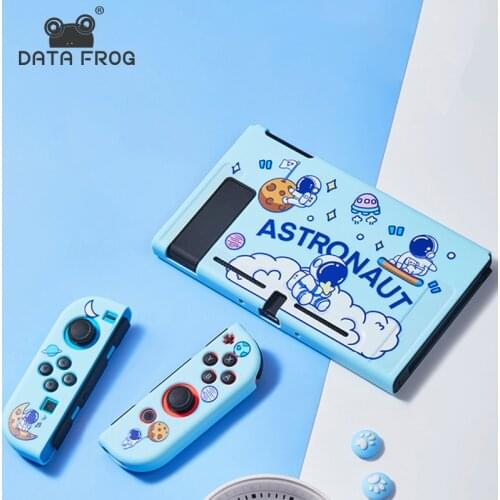 DATA FROG Blue Astronaut TPU Case for Nintendo Switch Console Joy-Con Cute Cover Protector for Nintendo Switch Accessories