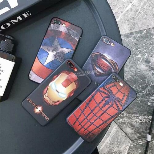 Marvel Mobile Phone Case Captain Logo Iron Man Spider-Man for IPhone12ProMax Cases Apple Embossed Protective Covers Painting