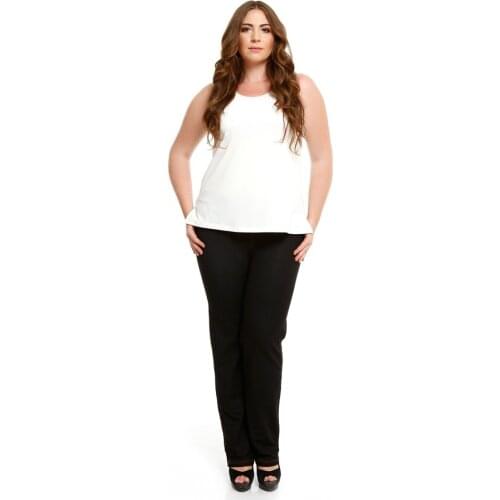 Pianoluce Large Size Knitted Lycra BlueJean Pants Black 38060