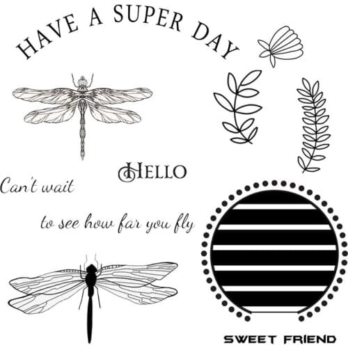 DABOXIBO Dragonflies And Flowers Clear Stamps Mold For DIY Scrapbooking Cards Making Decorate Crafts 2020 NEW Arrival