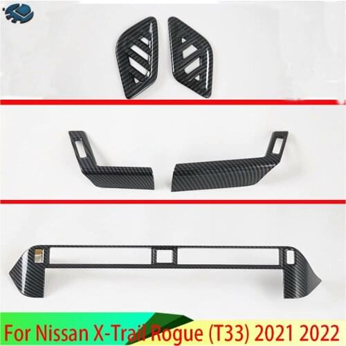 For Nissan X-Trail Rogue (T33) 2021 2022 Carbon Fiber Style Door Window Armrest Cover Switch Panel Trim Molding Garnish