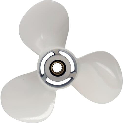 11 3/8X12 Boat Outboard Propeller Aluminum 13 Spline Tooths 3 Blades For Yamaha Outboard Engines 2-stroke 40-55HP