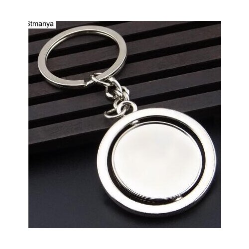 Round Blank 360 Rotating Metal Tag Keychain New Car Keychain
