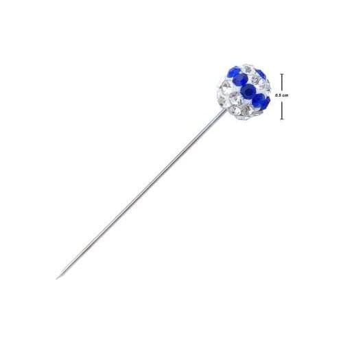 Dough cubic zirconia ball evil eye scarf pins