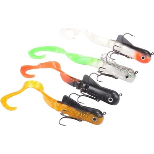 MIZUGIWA 4Pcs/Lot 3D Eyes Pike Lure Fishing Soft Bait MIX Unicorn Dawg Pike Musky Fishing Gameoft Plastic Crank Jerk Bait