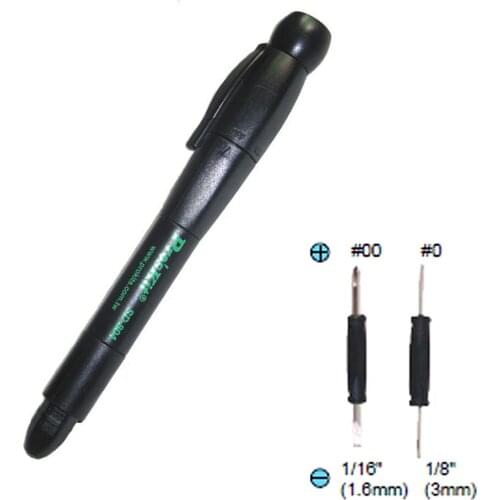 Proskit Multifunctional Screwdriver Double-Head Bits Screwdriver Pen With lamp Slotted And Phillips Bits DIY Repair Tools Kit