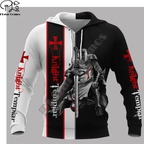 PLstar Cosmos 3DPrint Cross Knights Templar Armor Doom Man/Woman Harajuku Streetwear Funny Zip Hoodies/Sweatshirt/Jacket-a6