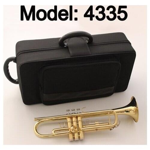 Music Fancier Club Bb Trumpet 4335 Gold Lacquer Music Instruments Profesional Trumpets Student Included Case Mouthpiece