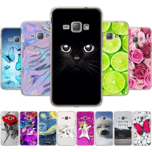 Soft TPU Case for Samsung Galaxy J1 2016 J120 J120F SM-J120F back cover 360 full protective printing transparent coque flower