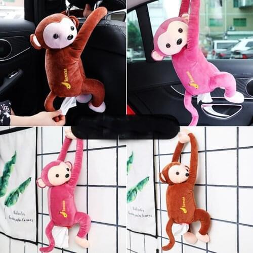 Creative Cartoon Paper Napkin Tissue Box Animal Tissue Napkin Paper Box Cute Monkey Napkin Holder Portable Tissue Box Cover