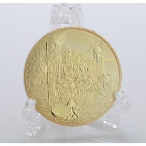 New Jesus Christ religion Gold plated Coin Collection Gift Souvenir Commemorative Coins Art Metal