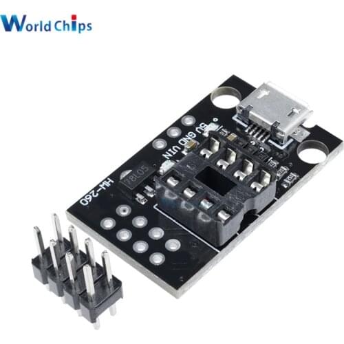 Development Programmer Board for ATtiny13A/ATtiny25/ATtiny45/ATtiny85 Micro USB ATiny