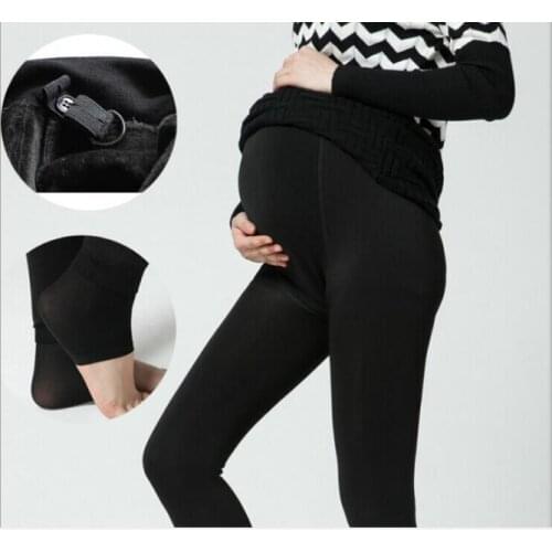 Maternity support pants Maternity Winter Warm Leggings Pregnancy Thick High Waist Pants For Pregnant Women Soft Velvet Trousers