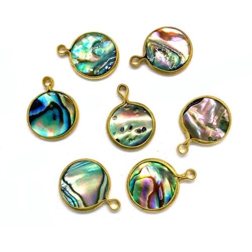 Abalone Shell Pendant Round Necklace Pendant DIY Jewelry Handmade Bracelet Accessories Making Fashion Color Earrings Pendant