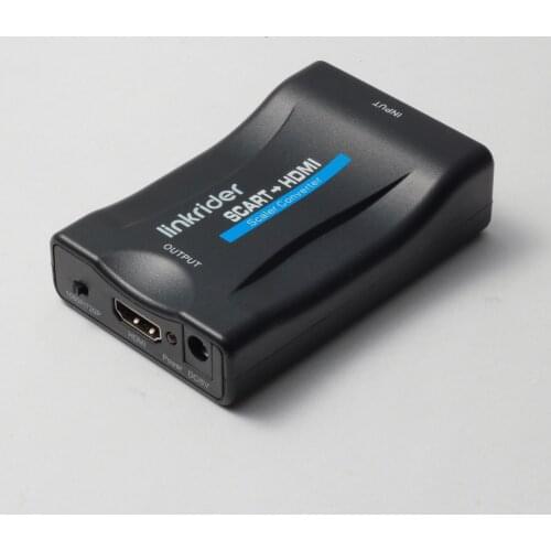 Linkrider 1080P SCART to HDMI Video Audio Upscale Converter Adapter for HD TV DVD for Sky Box STB Plug and Play