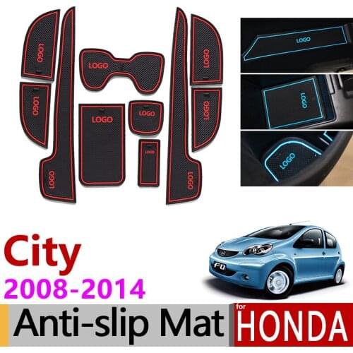 Anti-Slip Gate Slot Mat Rubber Coaster for Honda City 2008 2009 2010 2011 2012 2013 2014 GM2 GM3 MK5 Accessories Car Stickers