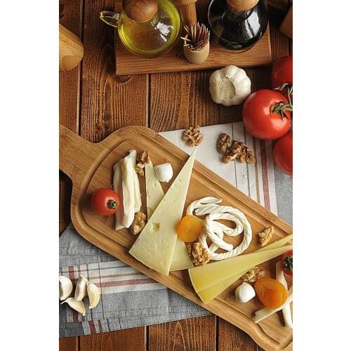 Serving Tray Bamboo Rectangular Serving Steak Tray Bamboo Plate For Cookie Dinner Snacks Decorative Coffee Tea Platter