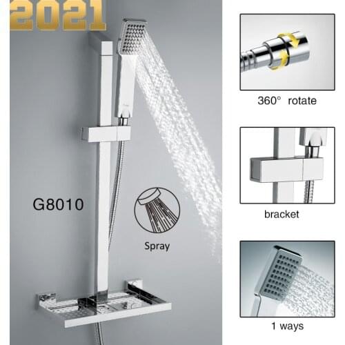 Bathroom Slide Bar Stainless steel shower set shower Hand Shower bar Wall Mount hand held shower set hose soap dish