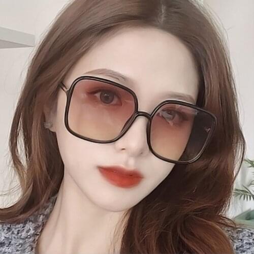 Fashion Oversized Women Sunglasses Brand Designer Plastic Female Big Frame Gradient Sun Glasses UV400 gafas de sol mujer