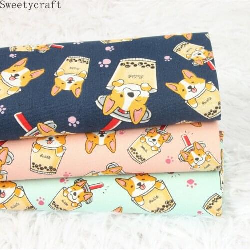 110x45cm Thick cotton fabric by Yard Bubble Dog print Cloth DIY Handmade Sewing Bag Patchwork Material Accessories Home Textile