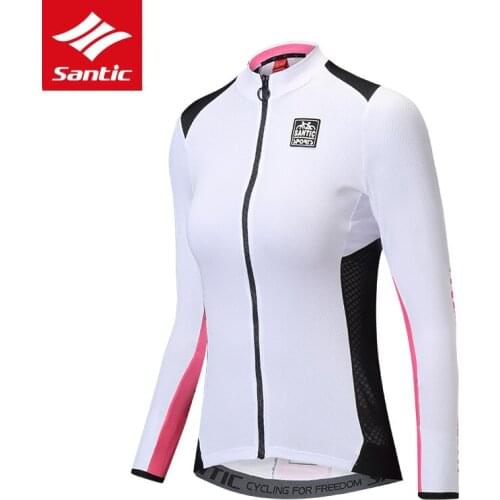 Santic Cycling Jersey Women Long Sleeve Spring Summer Mountain Road Bike Jersey Anti-UV Breathable Bicycle Jersey Ropa Ciclismo