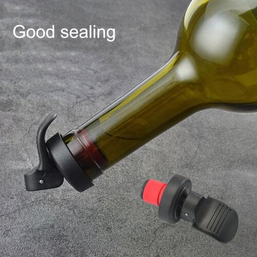Wine Bottle Stopper Wine Wine Sealer Preserver Beer Champagne Stopper Vacuum Rubber Wine Saver Bar Seal 6Pcs Plastic Champagne