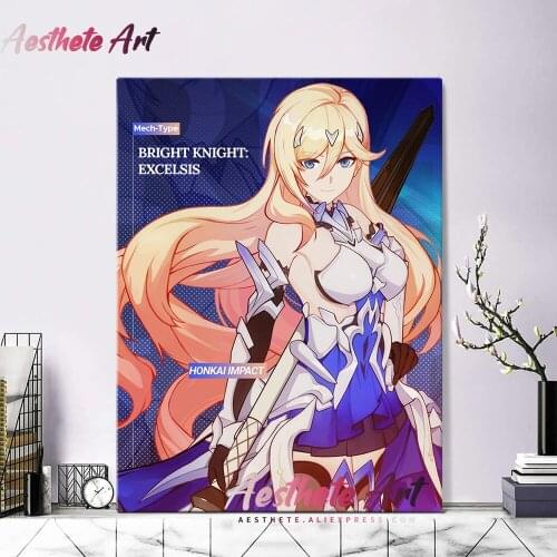 Bright Knight Excelsis Honkai Impact Anime Home Decor Canvas Painting Wall Pictures Living Room Decoration Art Posters Prints
