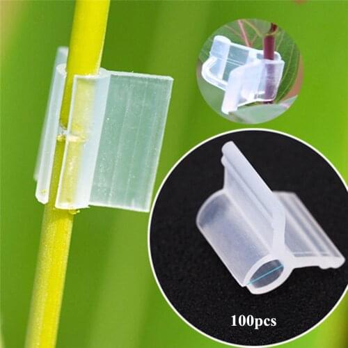 100 Plant support clips white Horticultural Grafting Clip 2-5mm Round Tube Stake Garden Retaining Clip for Greenhouse Frame Pipe