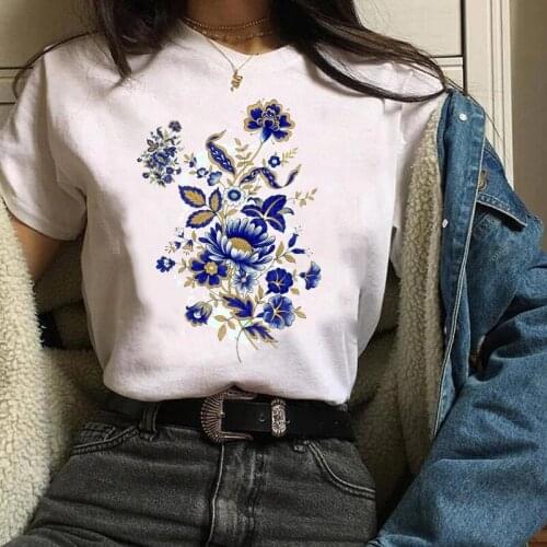 Women Tees Print Graphic Plant Fashion 90s Trend Style Floral Flower Clothes Lady Tops Clothing Female T Shirt Womens T-Shirt
