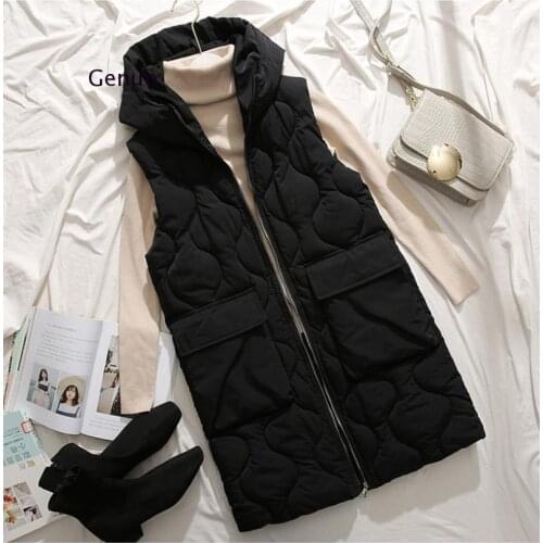 Women Winter Warm Parkas Vest Female Sleeveless Jacket Winter Hooded Cotton Vest Women Slim Windproof Warm Waistcoat