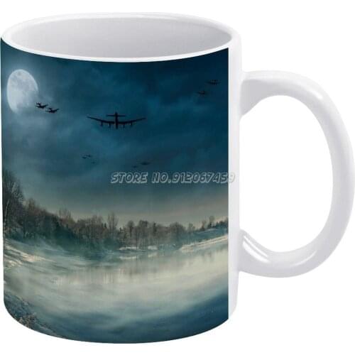 Winters Full Moon Coffee Mugs 330ml Creative Travel Mug and Cup Office Drinkware Mugs Tazza Bomber Avro Bombers Avro Bomber Unde